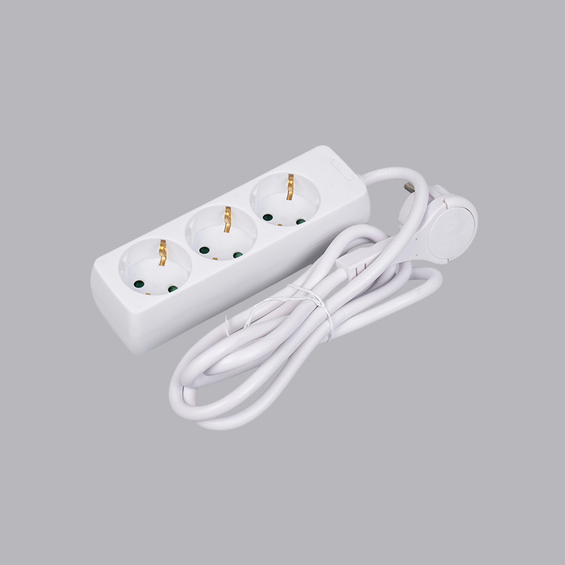 LOB-03L Ổ cắm điện 3 chiều hình chữ nhật kiểu Đức có vòng kéo Ổ cắm đa năng