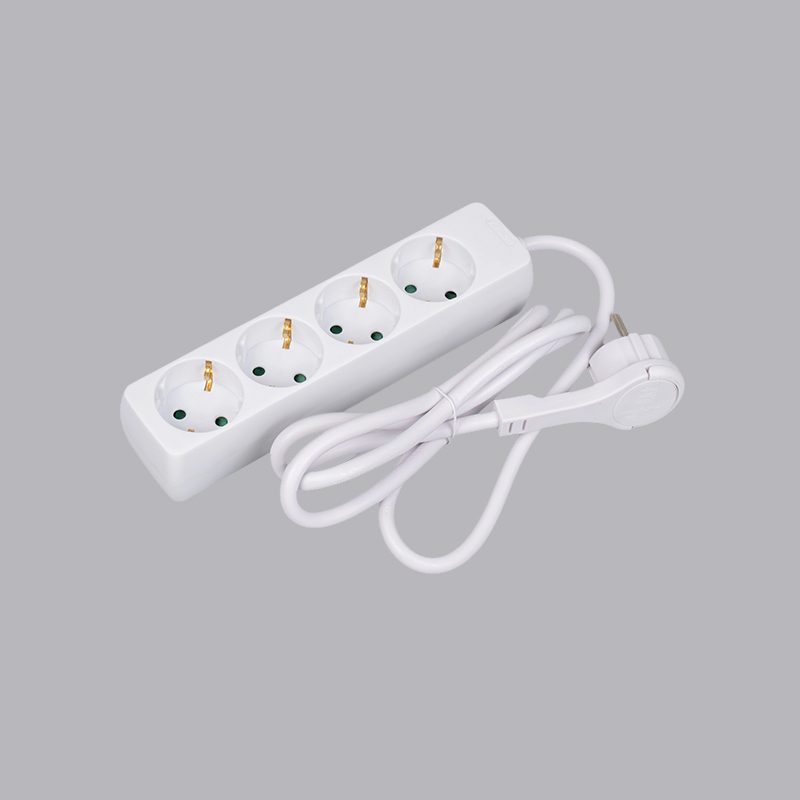 LOB-04L Ổ cắm điện 4 chiều hình chữ nhật kiểu Đức có vòng kéo Ổ cắm đa năng