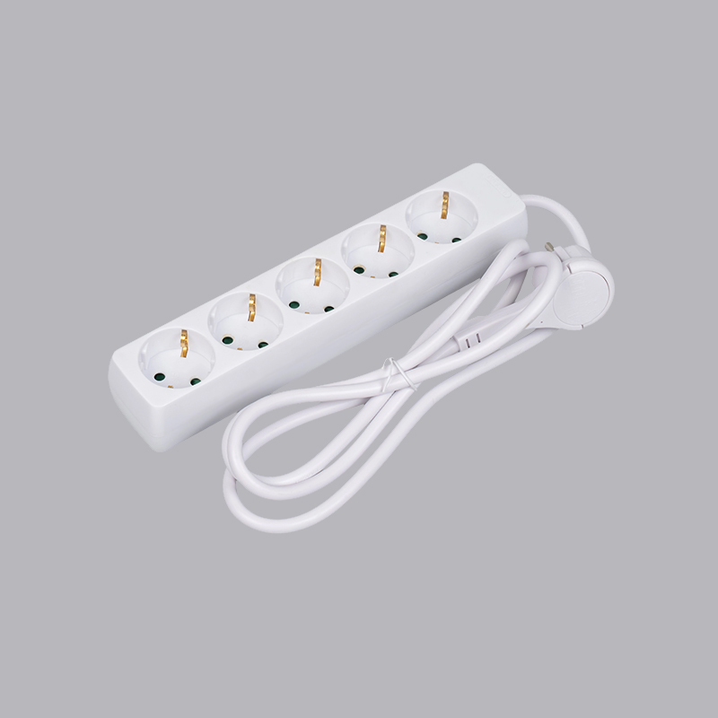 LOB-05L Ổ cắm điện 5 chiều hình chữ nhật kiểu Đức có vòng kéo Ổ cắm đa năng