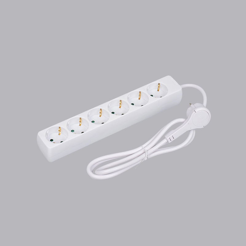 LOB-06L Dây nguồn 6 chiều hình chữ nhật kiểu Đức có vòng kéo Ổ cắm đa năng
