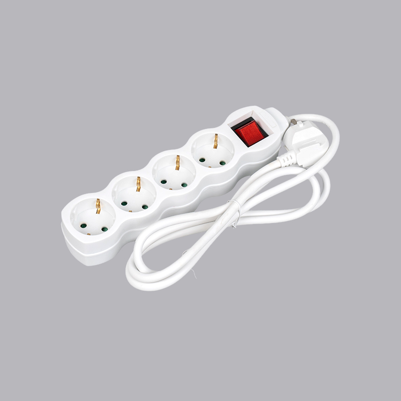 LOG-04K Ổ cắm điện 4 chiều hình quả bầu kiểu Đức có công tắc Multi-Socket