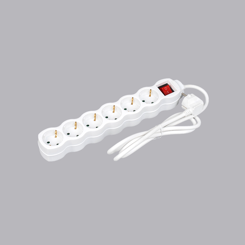 LOG-06K Ổ cắm điện 6 chiều hình quả bầu kiểu Đức có công tắc Multi-Socket