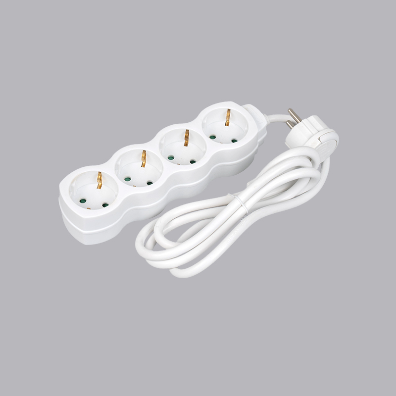 LOG-04L Ổ cắm điện 4 chiều hình quả bầu kiểu Đức có vòng kéo Multi-Socket