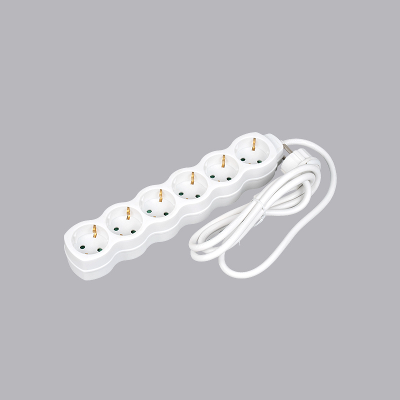 LOG-06L Ổ cắm điện 6 chiều hình quả bầu kiểu Đức có vòng kéo Ổ cắm đa năng