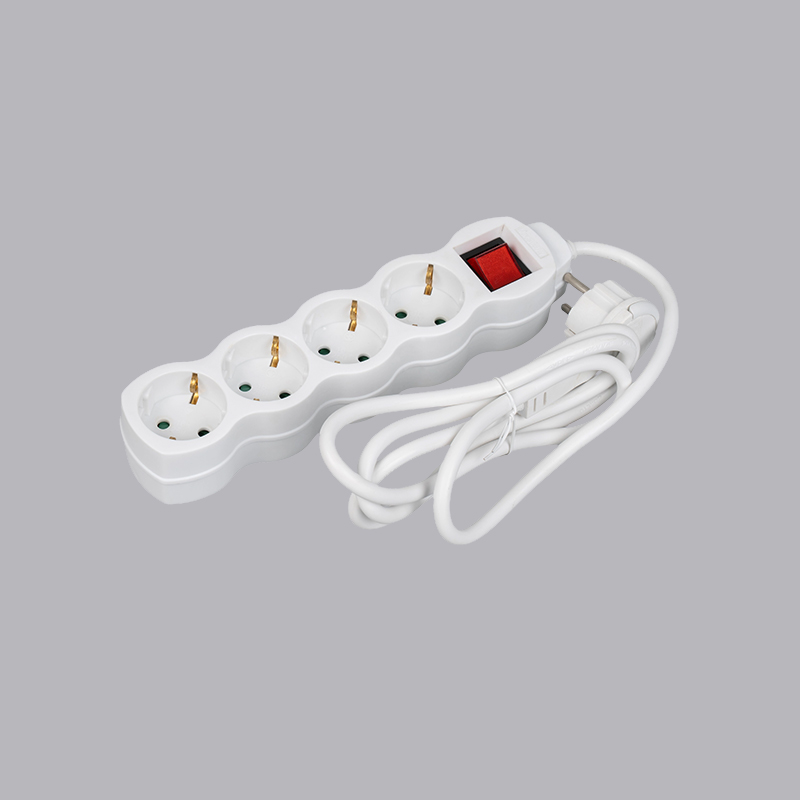 LOG-04KL Ổ cắm điện 4 chiều hình quả bầu kiểu Đức có vòng kéo và công tắc Ổ cắm đa năng