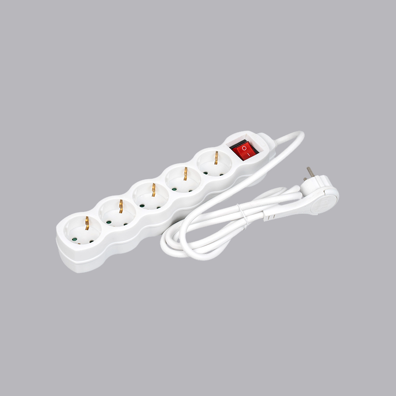 LOG-05KL Ổ cắm điện 5 chiều hình quả bầu kiểu Đức có vòng kéo và công tắc Ổ cắm đa năng