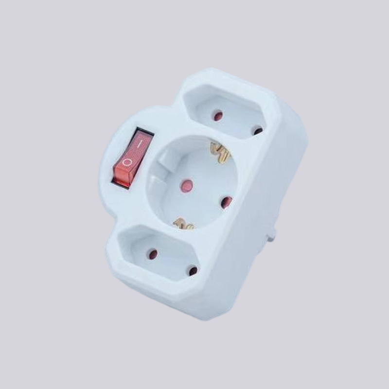 G01-01/2K phích cắm tròn một loại của Đức, hai phích cắm dẹt, có bộ chuyển đổi